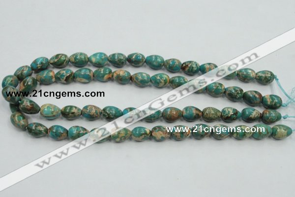 CAT05 15.5 inches 10*14mm teardrop natural aqua terra jasper beads