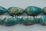 CAT06 15.5 inches 10*20mm teardrop natural aqua terra jasper beads