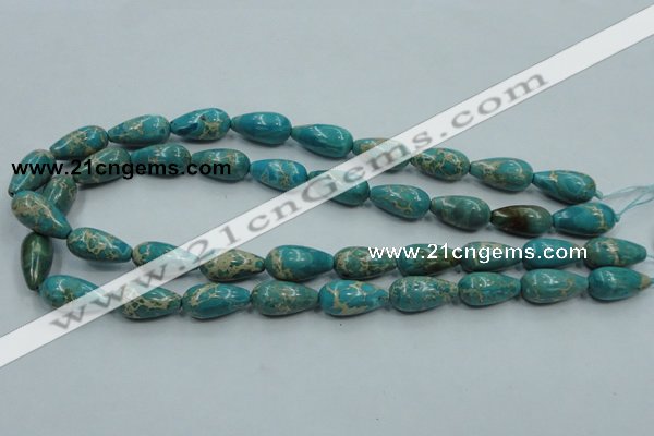 CAT06 15.5 inches 10*20mm teardrop natural aqua terra jasper beads