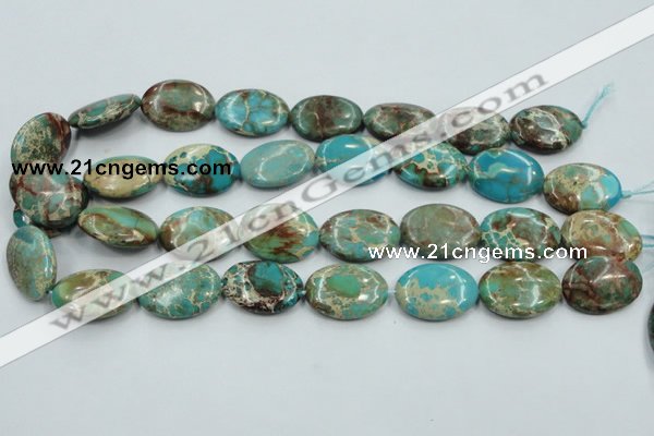 CAT09 15.5 inches 18*25mm oval natural aqua terra jasper beads