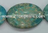 CAT101 15.5 inches 30*40mm oval dyed natural aqua terra jasper beads