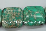 CAT108 15.5 inches 25*25mm square dyed natural aqua terra jasper beads