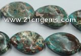 CAT12 15.5 inches 18*25mm flat teardrop natural aqua terra jasper beads