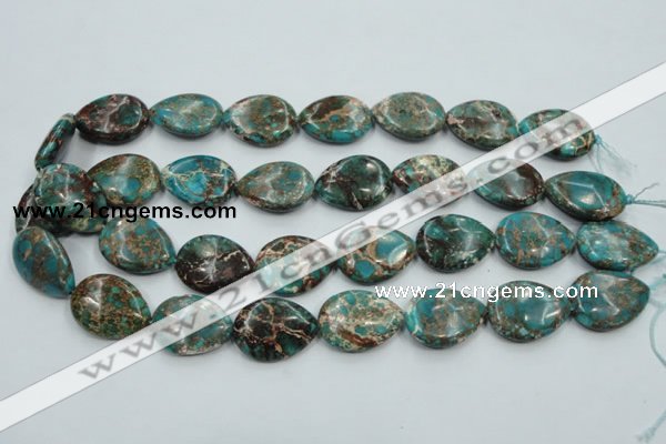 CAT12 15.5 inches 18*25mm flat teardrop natural aqua terra jasper beads