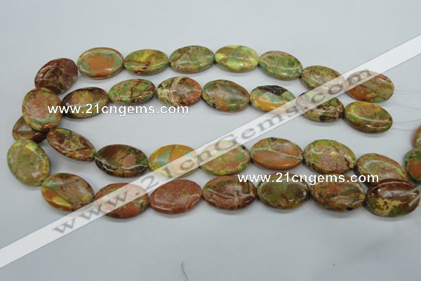 CAT125 15.5 inches 18*25mm oval dyed natural aqua terra jasper beads