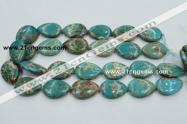 CAT14 15.5 inches 22*30mm flat teardrop natural aqua terra jasper beads