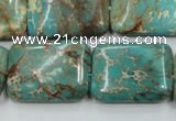 CAT16 15.5 inches 18*25mm rectangle natural aqua terra jasper beads