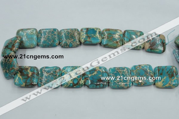 CAT18 15.5 inches 25*25mm square natural aqua terra jasper beads