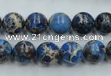 CAT212 15.5 inches 10mm round dyed natural aqua terra jasper beads