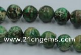 CAT221 15.5 inches 14mm round dyed natural aqua terra jasper beads