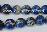 CAT300 15.5 inches 8mm - 18mm round dyed aqua terra jasper beads