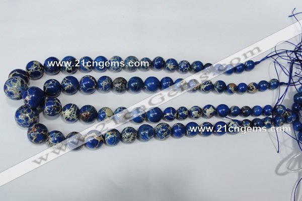 CAT300 15.5 inches 8mm - 18mm round dyed aqua terra jasper beads