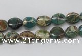 CAT5010 15.5 inches 8*10mm oval natural aqua terra jasper beads