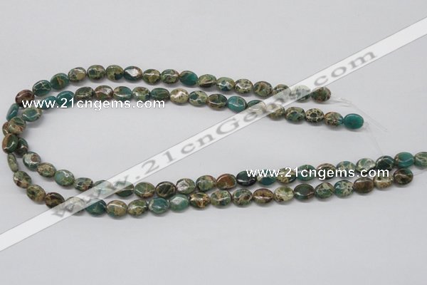 CAT5010 15.5 inches 8*10mm oval natural aqua terra jasper beads
