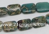 CAT5015 15.5 inches 12*16mm rectangle natural aqua terra jasper beads