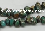 CAT5019 15.5 inches 8*12mm nuggets natural aqua terra jasper chip beads