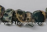 CAT5020 15.5 inches 15*12mm nuggets natural aqua terra jasper chip beads