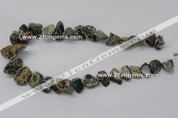 CAT5020 15.5 inches 15*12mm nuggets natural aqua terra jasper chip beads