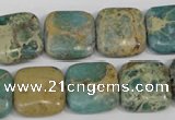 CAT5026 15.5 inches 16*16mm square natural aqua terra jasper beads