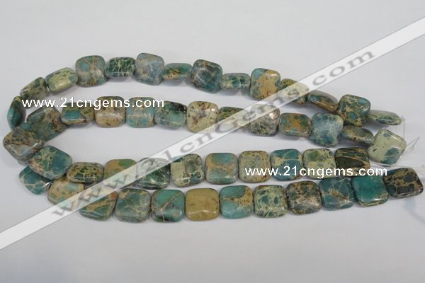 CAT5026 15.5 inches 16*16mm square natural aqua terra jasper beads