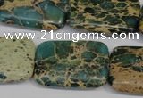 CAT5028 15.5 inches 20*30mm rectangle natural aqua terra jasper beads