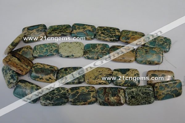 CAT5028 15.5 inches 20*30mm rectangle natural aqua terra jasper beads