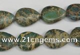 CAT5029 15.5 inches 13*18mm flat teardrop natural aqua terra jasper beads