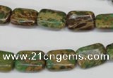 CAT5040 15.5 inches 10*14mm rectangle natural aqua terra jasper beads