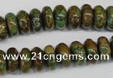 CAT5046 15.5 inches 6*12mm rondelle natural aqua terra jasper beads