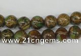 CAT5050 15.5 inches 8mm round natural aqua terra jasper beads