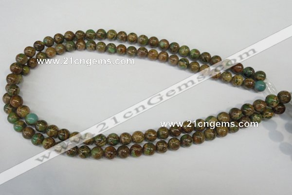 CAT5050 15.5 inches 8mm round natural aqua terra jasper beads