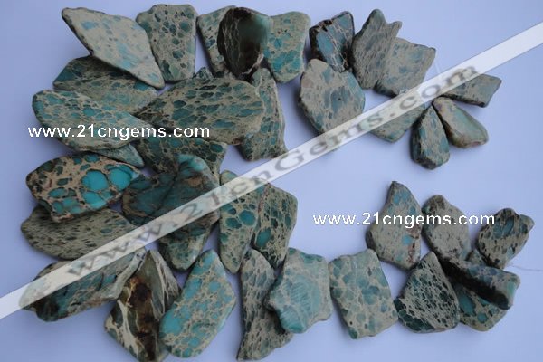 CAT5058 15*20mm – 25*48mm freeform natural aqua terra jasper beads