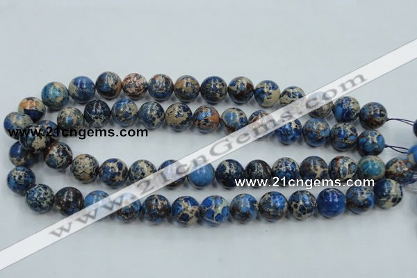 CAT51 15.5 inches 14mm round dyed natural aqua terra jasper beads