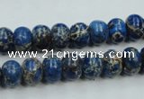 CAT52 15.5 inches 8*10mm rondelle dyed natural aqua terra jasper beads