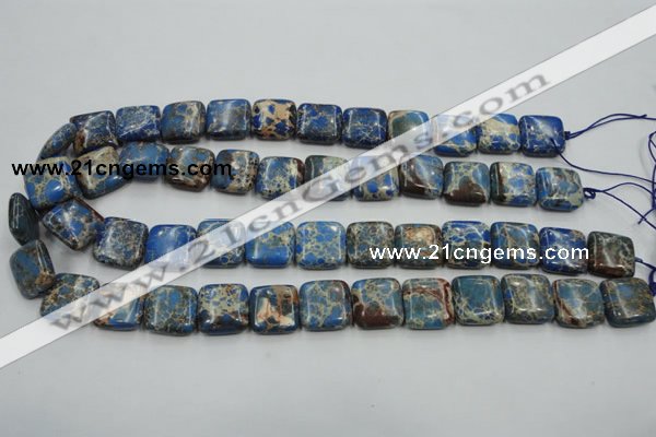 CAT53 15.5 inches 16*16mm square dyed natural aqua terra jasper beads