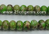 CAT55 15.5 inches 8*10mm rondelle dyed natural aqua terra jasper beads