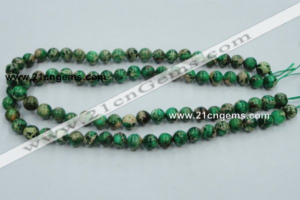 CAT58 15.5 inches 10mm round dyed natural aqua terra jasper beads