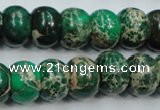 CAT60 15.5 inches 10*14mm rondelle dyed natural aqua terra jasper beads