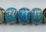 CAT64 15.5 inches 15*18mm rondelle dyed natural aqua terra jasper beads