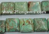 CAT68 15.5 inches 16*16mm square dyed natural aqua terra jasper beads