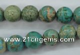 CAT76 15.5 inches 12mm round dyed natural aqua terra jasper beads