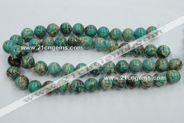 CAT77 15.5 inches 14mm round dyed natural aqua terra jasper beads