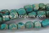 CAT78 15.5 inches 7*9mm nuggets dyed natural aqua terra jasper beads