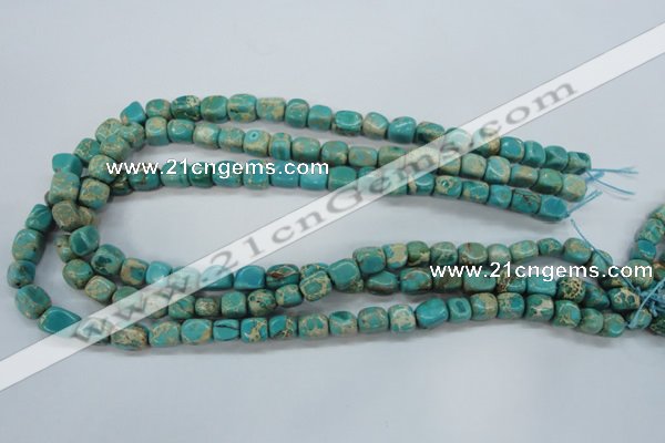 CAT78 15.5 inches 7*9mm nuggets dyed natural aqua terra jasper beads