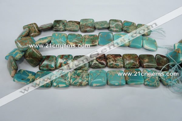 CAT90 15.5 inches 20*20mm square dyed natural aqua terra jasper beads