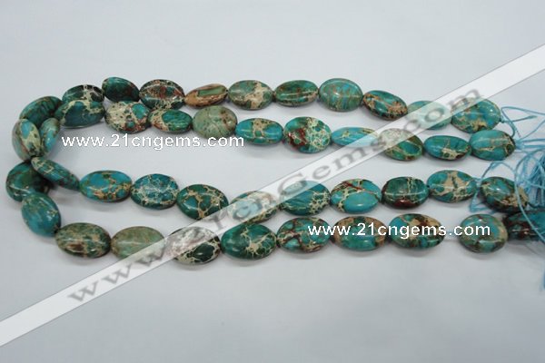 CAT98 15.5 inches 13*18mm oval dyed natural aqua terra jasper beads