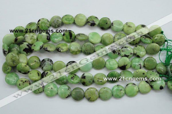 CAU202 15.5 inches 16mm flat round Australia chrysoprase beads
