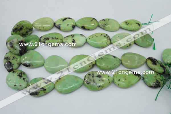 CAU229 15.5 inches 22*30mm flat teardrop Australia chrysoprase beads