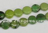 CAU37 15.5 inches 10mm flat round australia chrysoprase beads wholesale