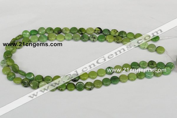 CAU37 15.5 inches 10mm flat round australia chrysoprase beads wholesale